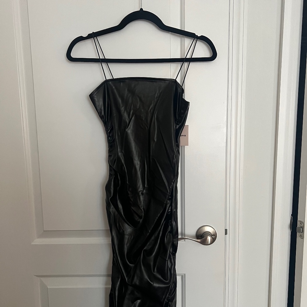 Revolve Superdown Nicola Faux Leather Dress in Black XXS New with tags